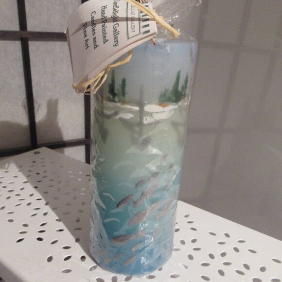 It's a Fishy Life, Candle, Hand Painted, Original, Helen Radok, Nature, Art - Picture 2 of 5